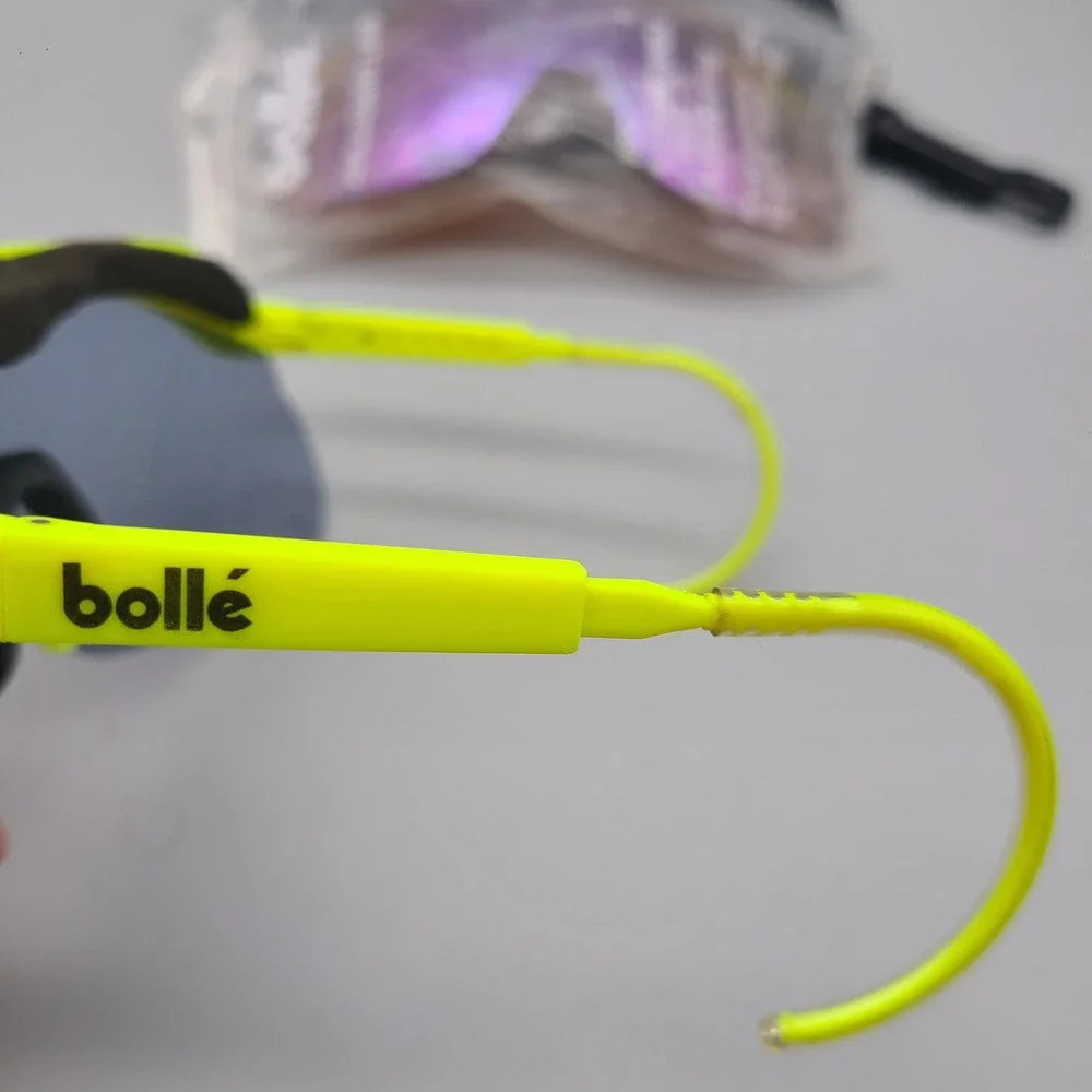 Bolle Chronoshield Vintage Sunglasses Neon Yellow Frame Purple Replacement Lens